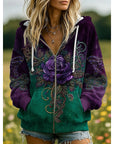Helvano | Zip-Hoodie mit Naturmotiv