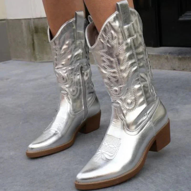 Helvano | Metallic-Cowboystiefel für Damen