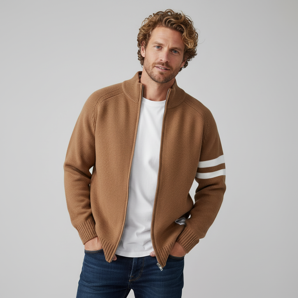 Helvano | Strickpullover mit Reissverschluss für Herren