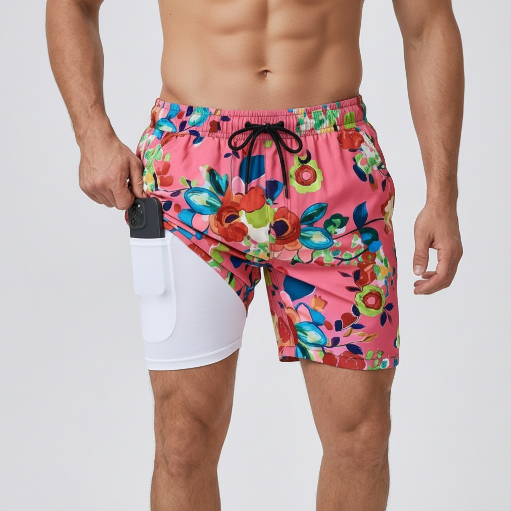 Helvano | Schnelltrocknende Badeshorts mit Kompression für Herren