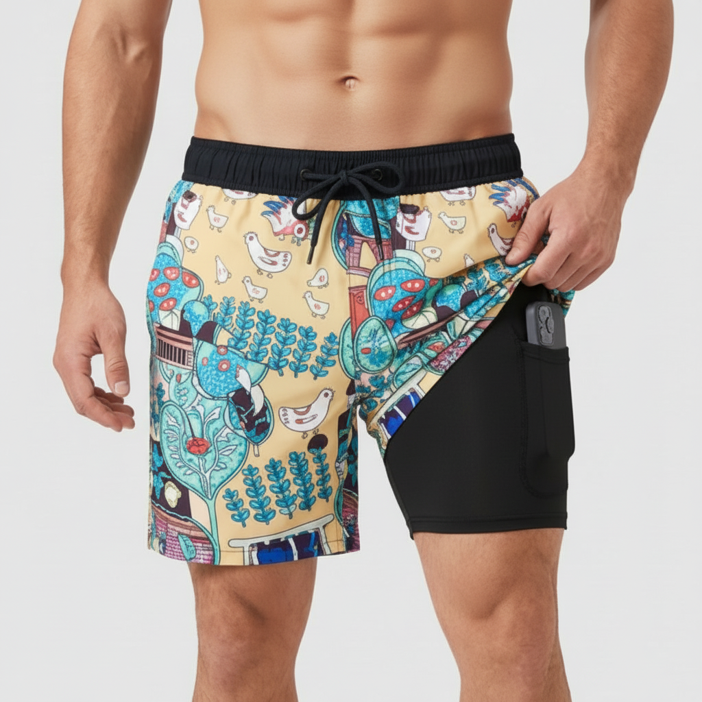 Helvano | Schnelltrocknende Badeshorts mit Kompression für Herren