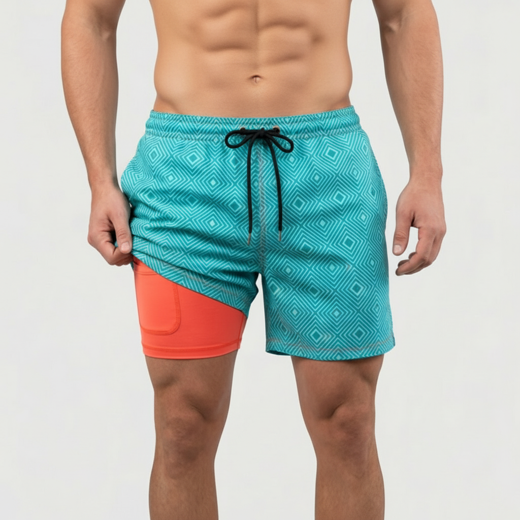 Helvano | Schnelltrocknende Badeshorts mit Kompression für Herren