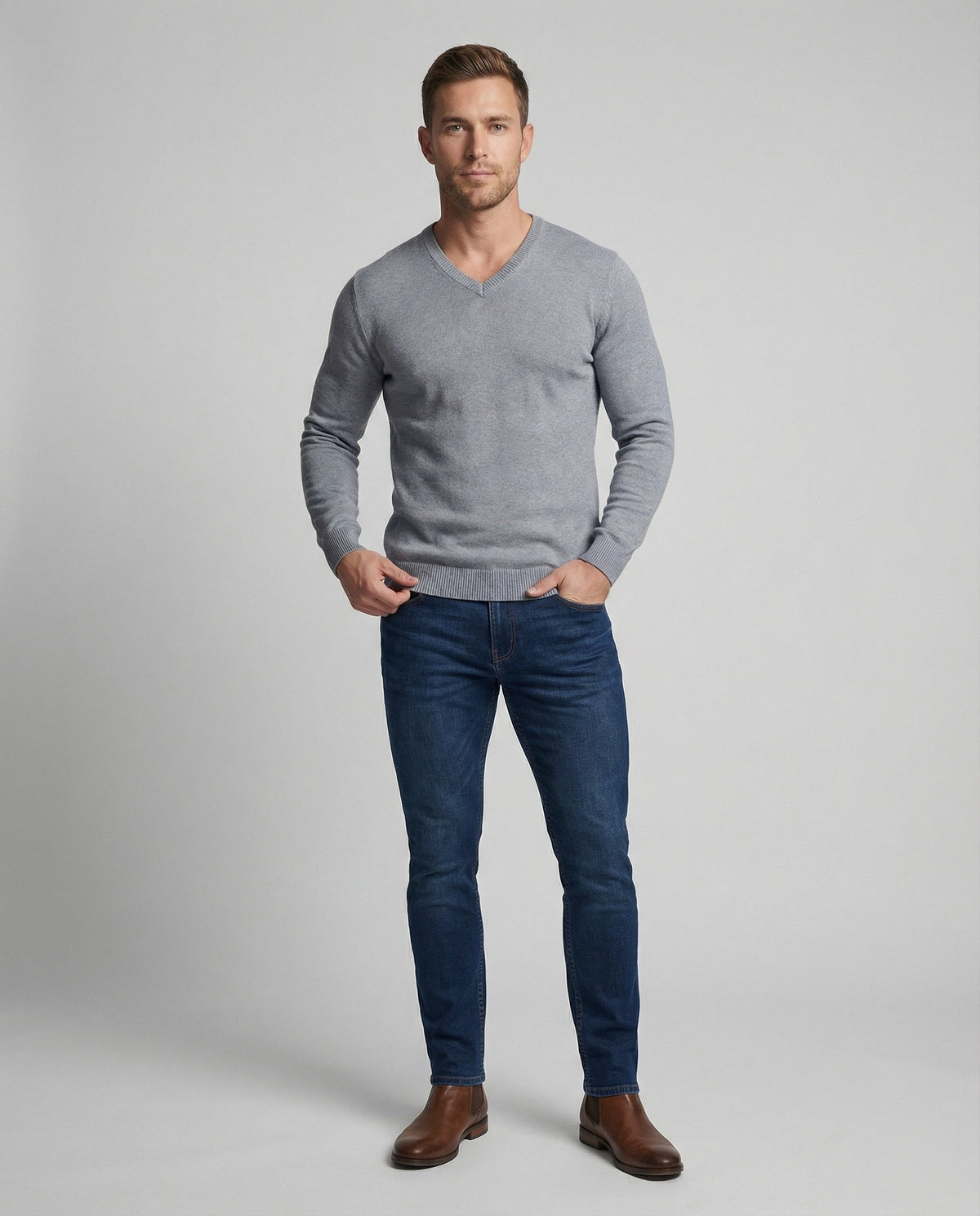 Helvano | Feinstrickpullover mit V-Ausschnitt für Herren