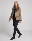 Helvano | Winterjacke mit Fellkragen für Damen in Braun