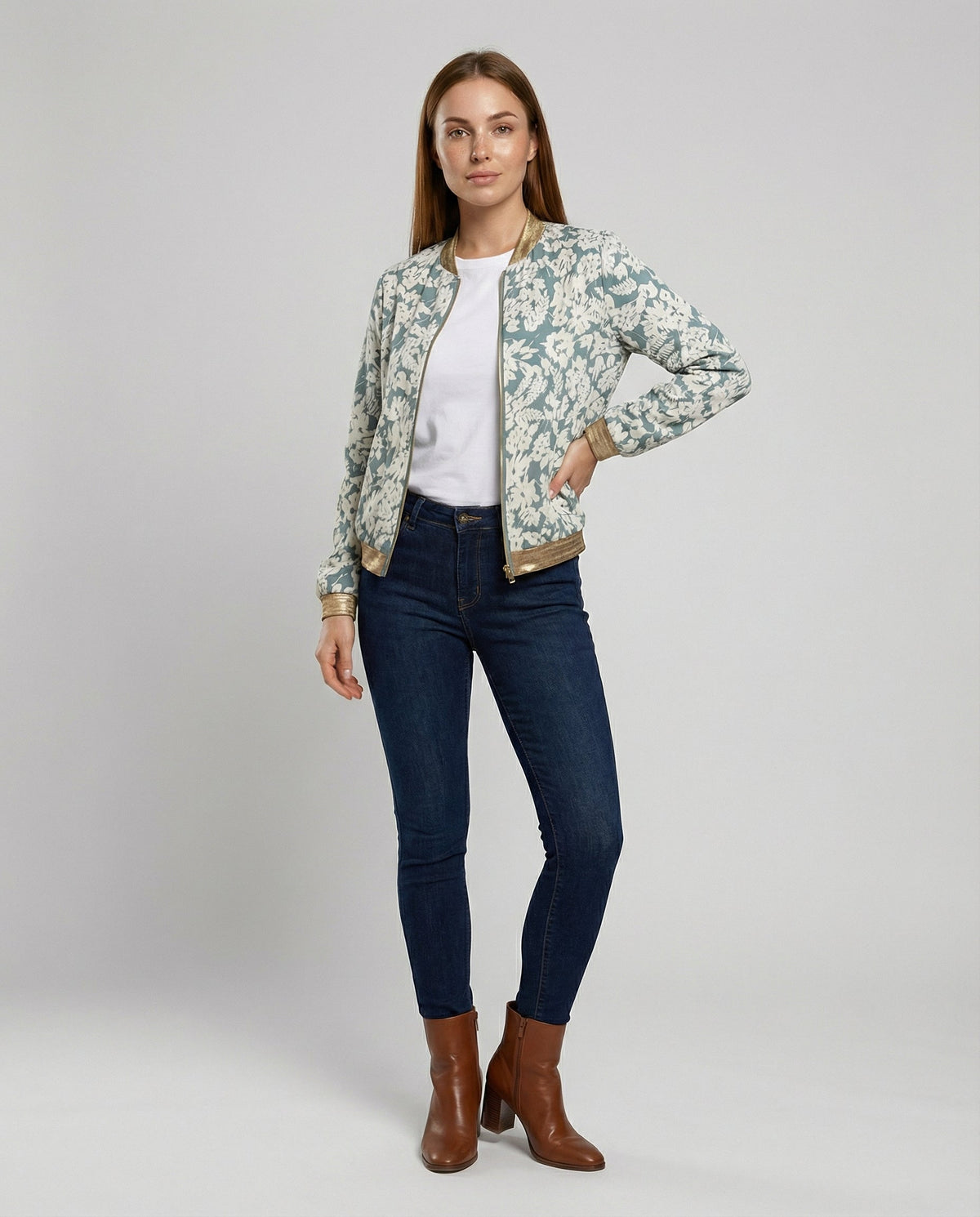 Helvano | Bomberjacke mit Blumenmuster für Damen