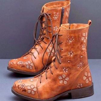 Helvano | Retro-Stiefel mit ethnischer Stickerei für Damen