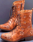 Helvano | Retro-Stiefel mit ethnischer Stickerei für Damen