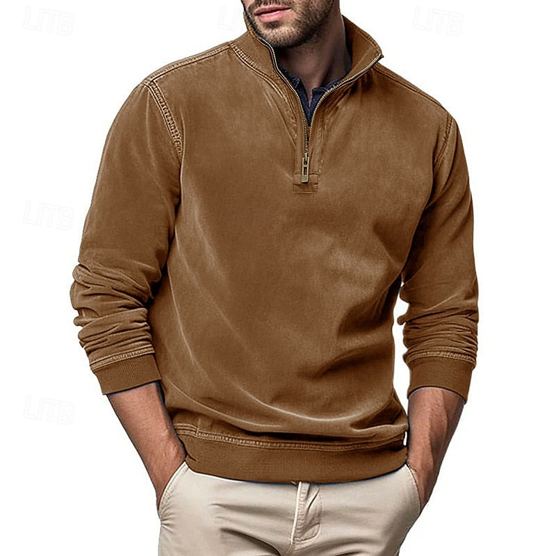 Helvano | Troyer-Sweatshirt mit Stehkragen für Herren