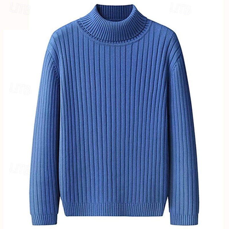 Helvano | Rippstrick-Pullover mit Stehkragen für Herren