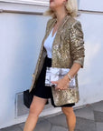 Helvano | Pailletten-Jacke in Gold für Damen