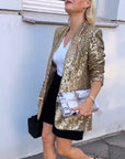Helvano | Pailletten-Jacke in Gold für Damen