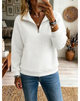Helvano | Strukturierter Damen-Strickpullover mit Half-Zip