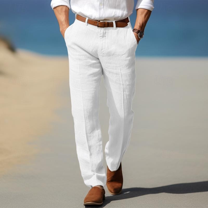 Helvano | Leinenhose für Herren mit Gürtelschlaufen