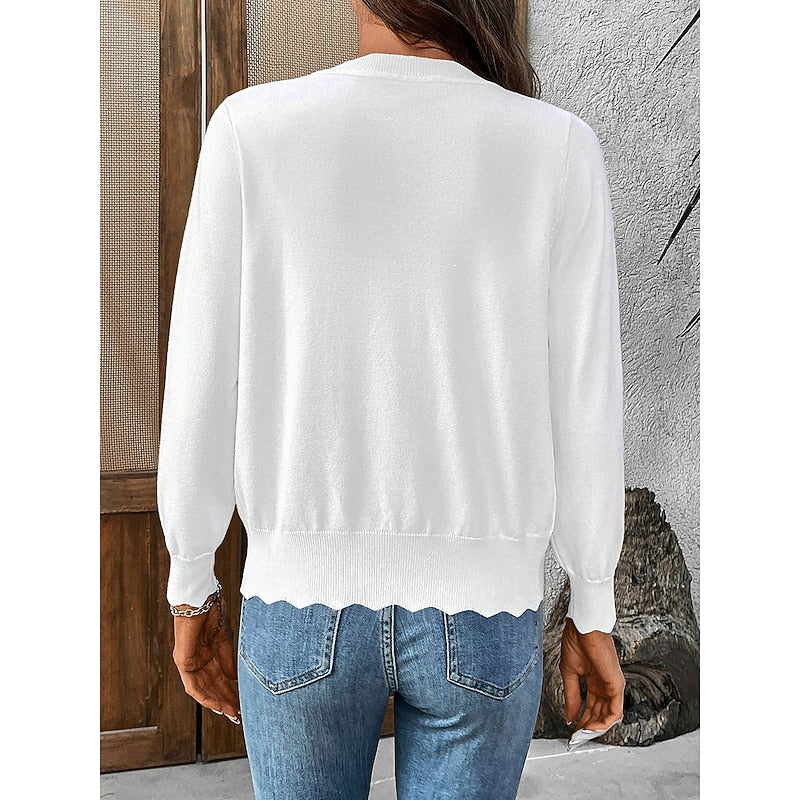 Helvano | Strickjacke mit Wellenkante für Damen