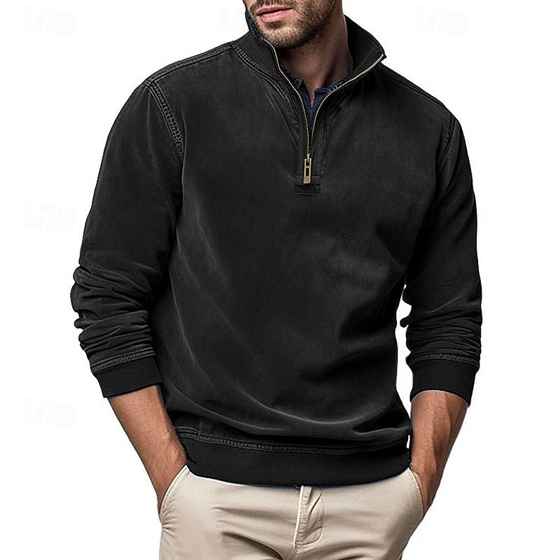 Helvano | Troyer-Sweatshirt mit Stehkragen für Herren