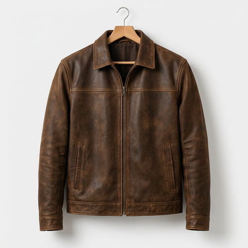Helvano | Klassische Herren-Lederjacke mit Reissverschluss