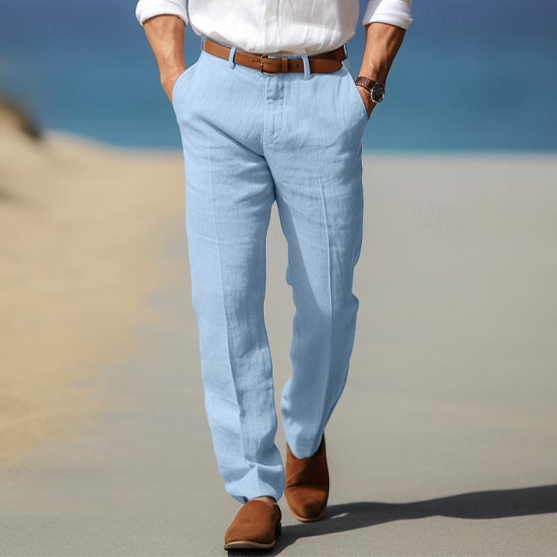 Helvano | Leinenhose für Herren mit Gürtelschlaufen