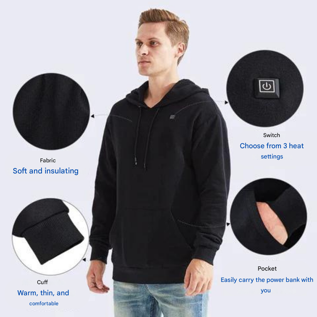 Helvano | Beheizter Unisex-Hoodie in Schwarz