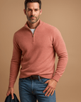 Helvano | Strickpullover mit halbem Reissverschluss für Herren