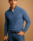 Helvano | Strickpullover mit halbem Reissverschluss für Herren