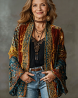 Helvano | Boho-Samtjacke für Damen