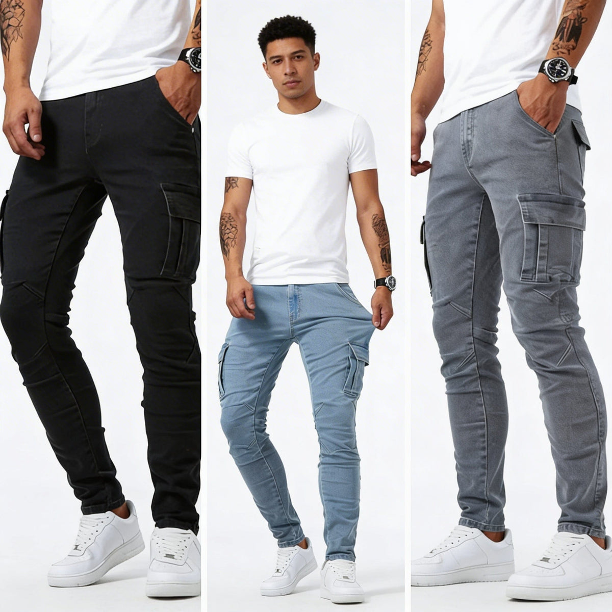 Helvano | Cargo-Jeans aus Denim für Herren