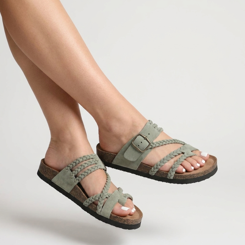 Helvano | Geflochtene Kork-Sandalen für Damen