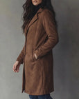 Helvano | Damen Trenchcoat in Wildleder-Optik im Vintage-Look