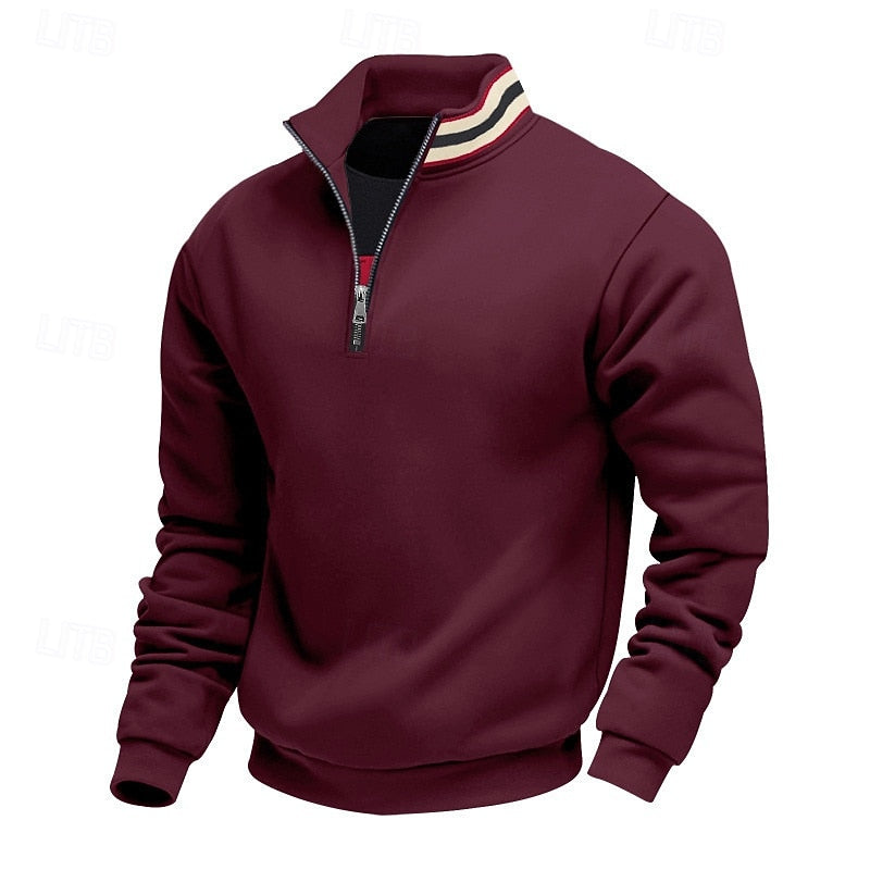 Helvano | Troyer Strickpullover mit Stehkragen für Herren