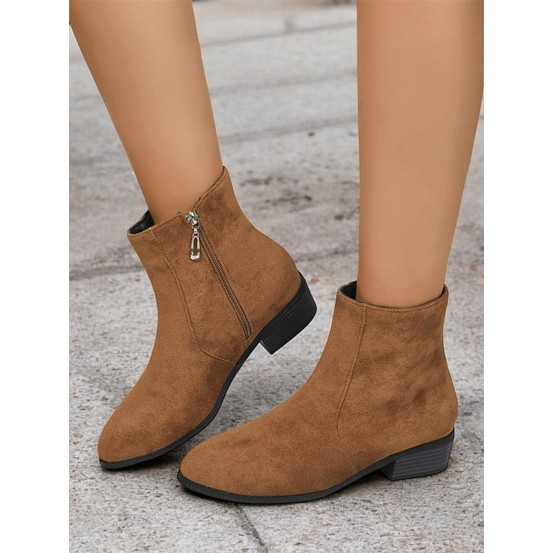 Helvano | Damen Stiefeletten mit Blockabsatz und Seitenreissverschluss