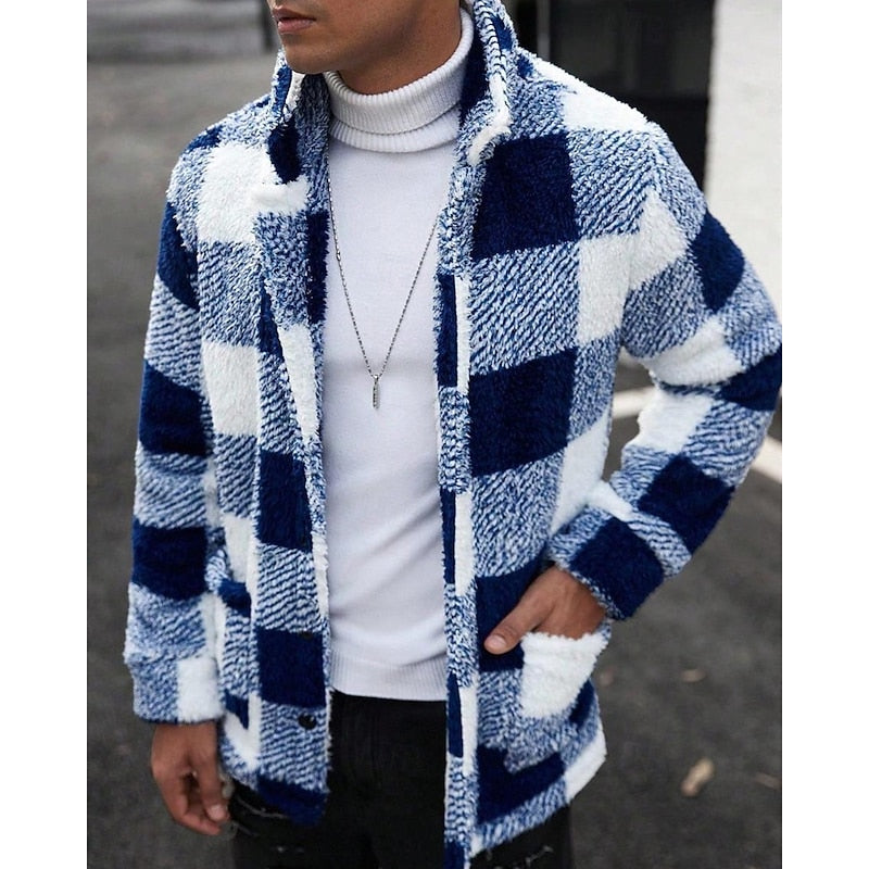 Helvano | Karierte Herrenjacke mit Stehkragen