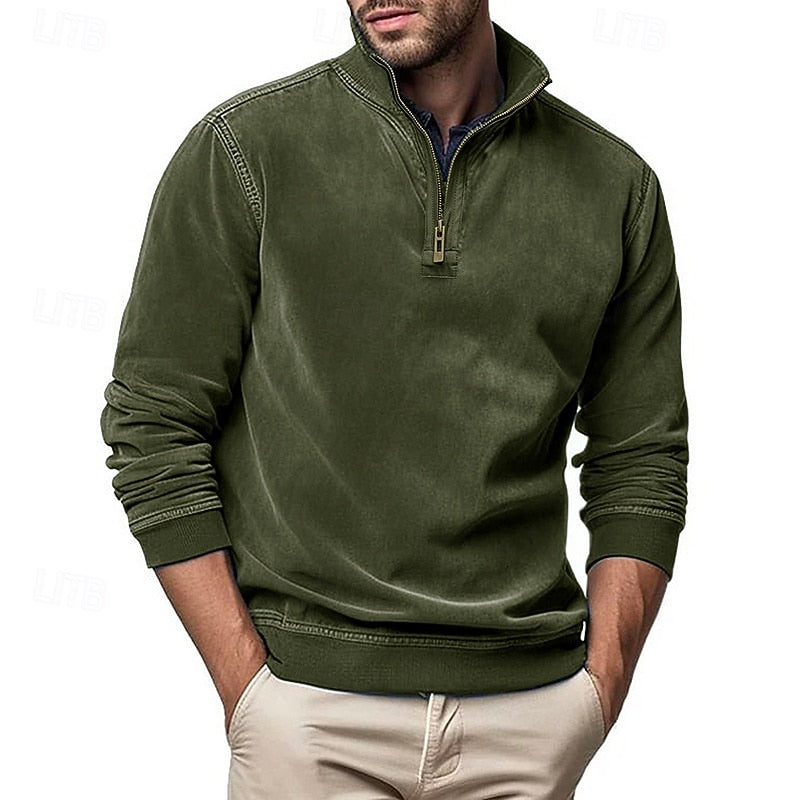 Helvano | Troyer-Sweatshirt mit Stehkragen für Herren