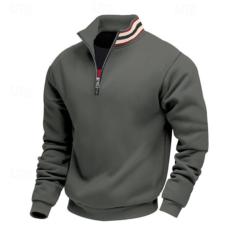 Helvano | Troyer Strickpullover mit Stehkragen für Herren