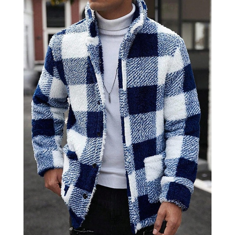 Helvano | Karierte Herrenjacke mit Stehkragen