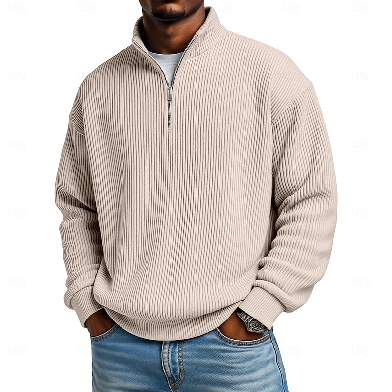 Helvano | Gerippter Troyer-Pullover für Herren