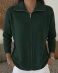 Helvano | Damen Strickjacke mit Stehkragen und Reissverschluss