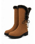 Helvano | Kniehohe Winterstiefel mit Plüschrand für Damen