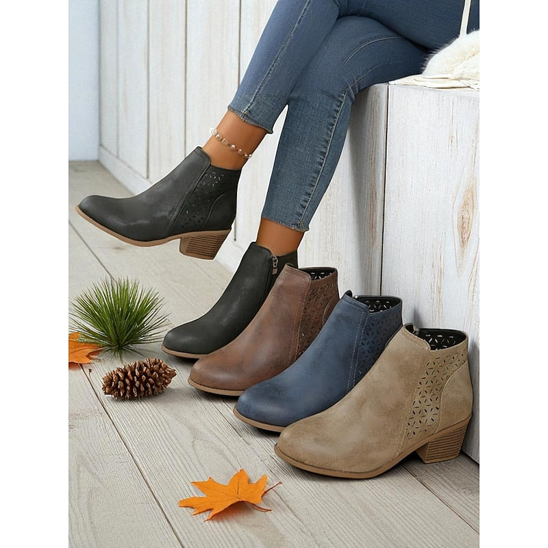 Helvano | Cut-out Stiefeletten mit niedrigem Absatz für Damen