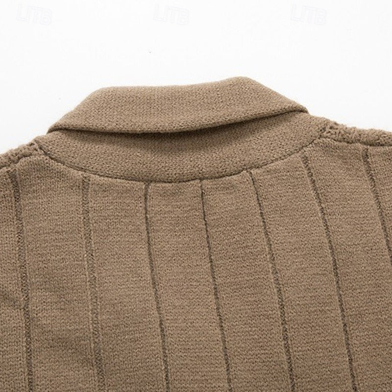 Helvano | Zopfstrick-Cardigan mit Schalkragen für Herren