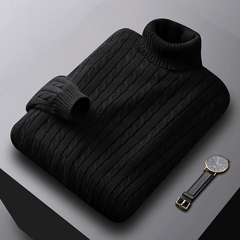 Helvano | Zopfstrick-Rollkragenpullover für Herren