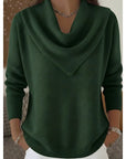 Helvano | Damen Strickpullover mit Wasserfallkragen