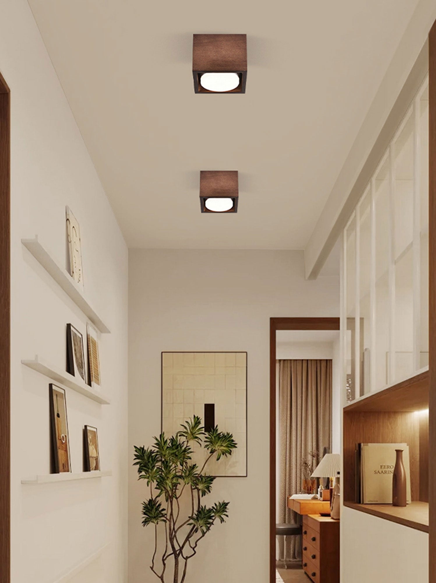 Helvano | Holz-Deckenleuchte für Wohnzimmer