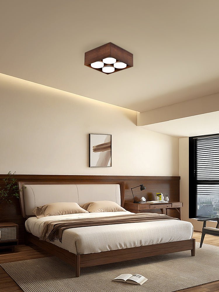Helvano | Holz-Deckenleuchte für Wohnzimmer