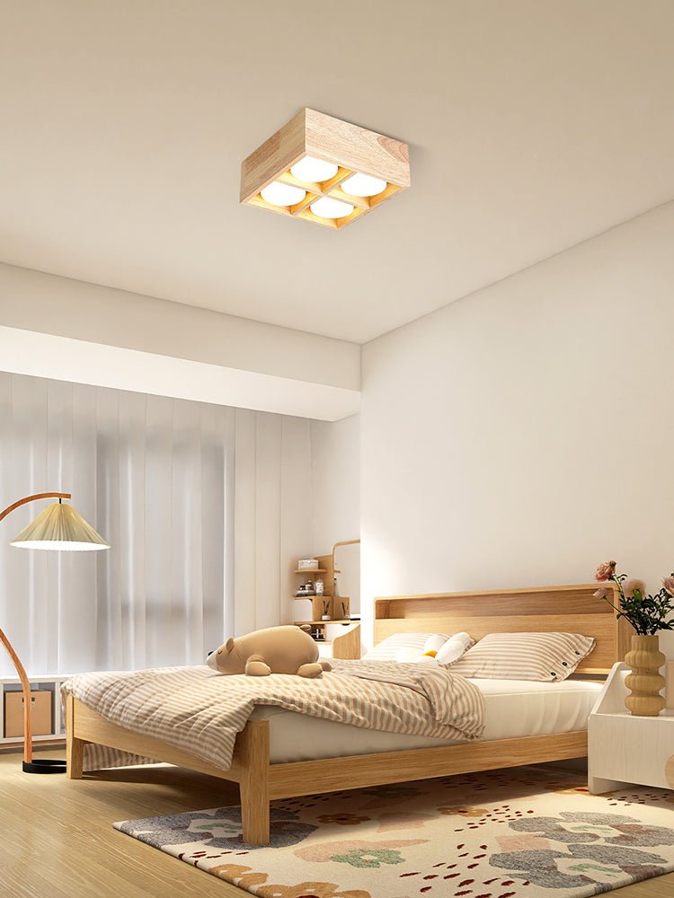 Helvano | Holz-Deckenleuchte für Wohnzimmer