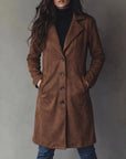 Helvano | Damen Trenchcoat in Wildleder-Optik im Vintage-Look