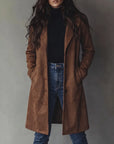 Helvano | Damen Trenchcoat in Wildleder-Optik im Vintage-Look