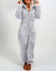 Helvano | Teddy-Fleece Overall mit Kapuze für Damen