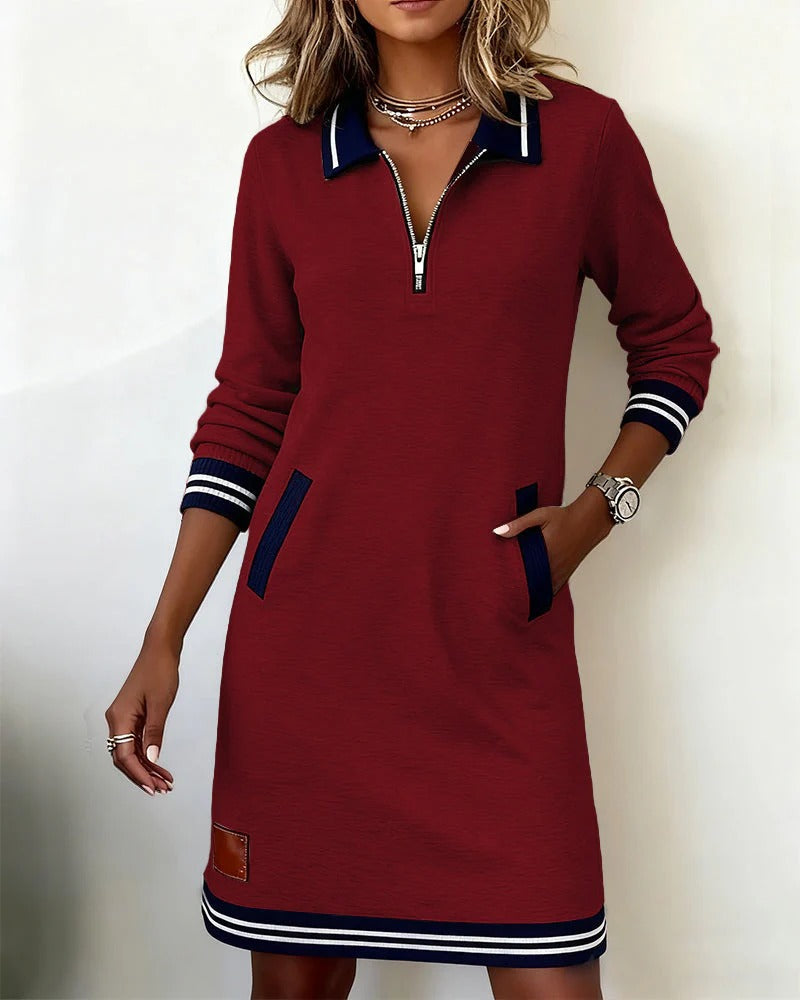 Helvano | Baumwollkleid mit langen Ärmeln für Damen