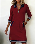 Helvano | Baumwollkleid mit langen Ärmeln für Damen
