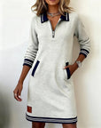 Helvano | Baumwollkleid mit langen Ärmeln für Damen